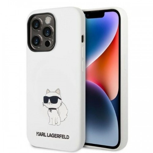 Karl Lagerfeld Liquid Silicone Choupette NFT Case for iPhone 14 Pro White image 1