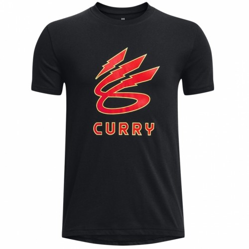 Vīriešu Krekls ar Īsām Piedurknēm Under Armour Curry Lightning Logo Melns image 1