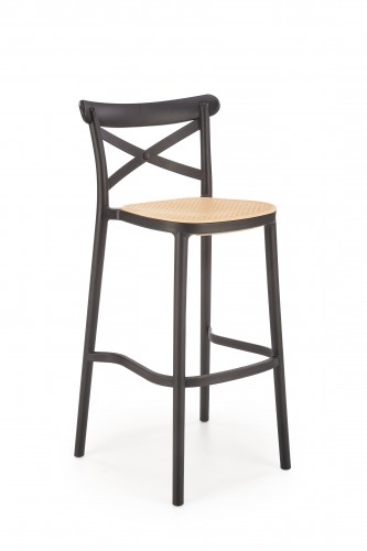 Halmar H111 bar stool, black / natural image 1