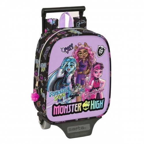 Школьный рюкзак с колесиками Monster High Creep Чёрный 22 x 27 x 10 cm image 1