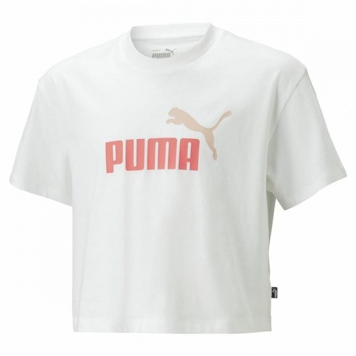 Krekls ar Īsām Piedurknēm Bērniem Puma Logo Cropped  Balts image 1
