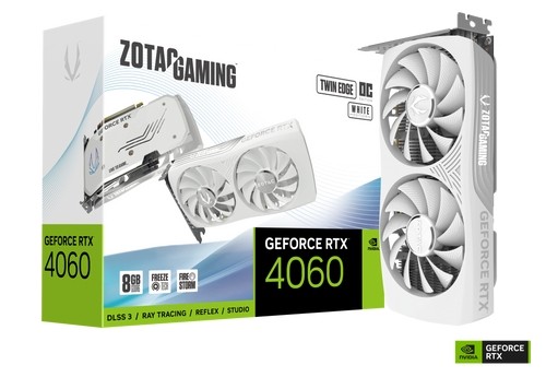 ZOTAC GAMING GeForce RTX 4060 Twin Edge OC White Edition - 8GB GDDR6, 1x HDMI, 3x DP image 1