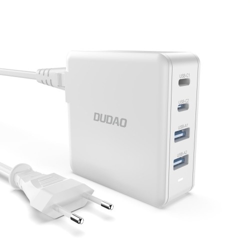 GaN 100W 2 x USB-C | 2 x USB fast charger Dudao A100EU - white image 1