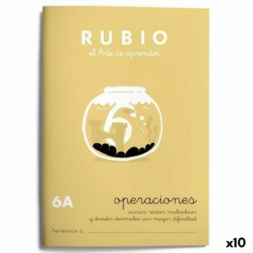 Matemātikas piezīmju grāmatiņa Rubio Nº 6A A5 Spāņu 20 Loksnes (10 gb.) image 1