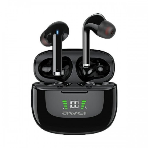 AWEI słuchawki sportowe Bluetooth 5.2 TA8 TWS + stacja dokująca czarny|black image 1
