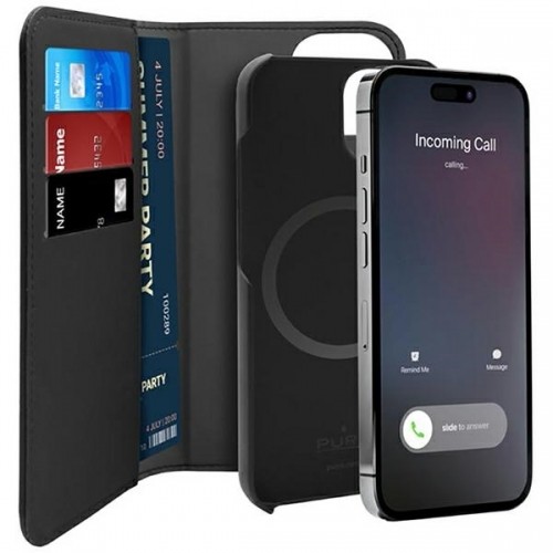Puro Wallet Detachable iPhone 14 Plus 6,7" 2w1 MagSafe czarne|black PUIPC1467BKMAG1BLK image 1