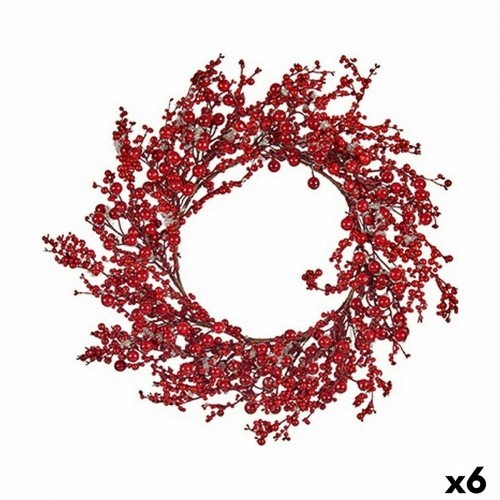 Krist+ Рождественский венок Красный Пластик 48 x 10 x 48 cm (6 штук) image 1