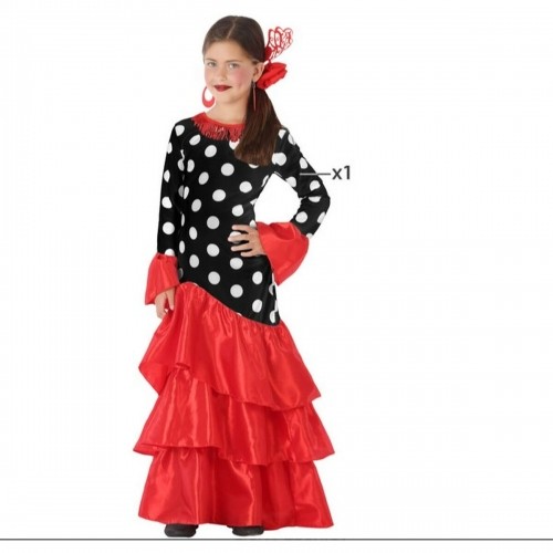 Bigbuy Carnival Svečana odjeća za odrasle Flamenca Melns Sarkans Spānija 3-4 gadi 7-9 gadi image 1