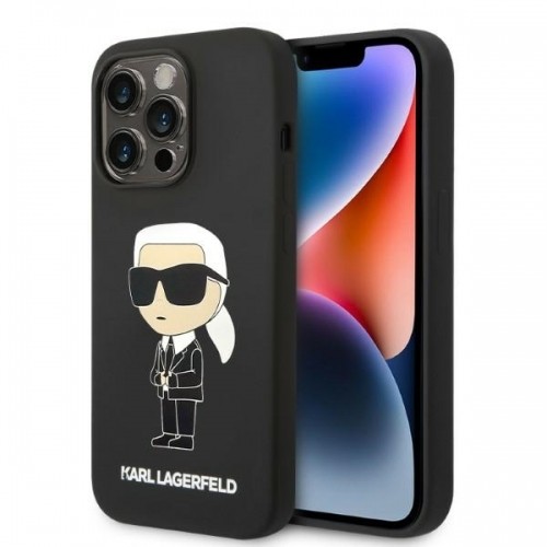 Karl Lagerfeld KLHMP14XSNIKBCK iPhone 14 Pro Max 6,7" hardcase czarny|black Silicone Ikonik Magsafe image 1