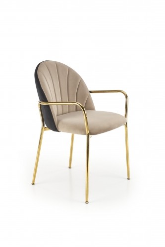 Halmar K500 chair, beige / black image 1