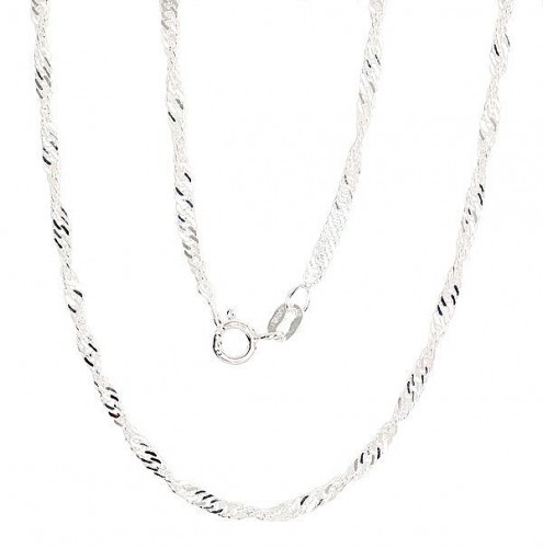 Серебряная цепочка Сингапур 2,5 мм, алмазная обработка граней #2400071, Серебро 925°, длина: 55 см, 4.4 гр. image 1