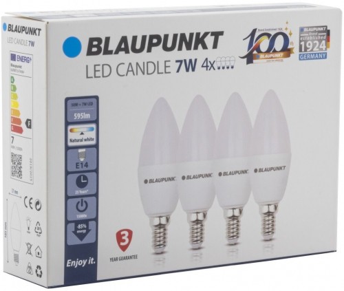 Blaupunkt LED lamp E14 7W 4pcs, warm white image 1