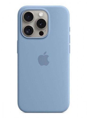 Apple  
       -  
       iPhone 15 Pro Max Silicone Case with MagSafe - Winter Blue image 1