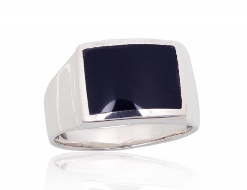 Серебряное кольцо #2100500_ON, Серебро 925°, Оникс, Размер: 20, 7.9 гр. image 1