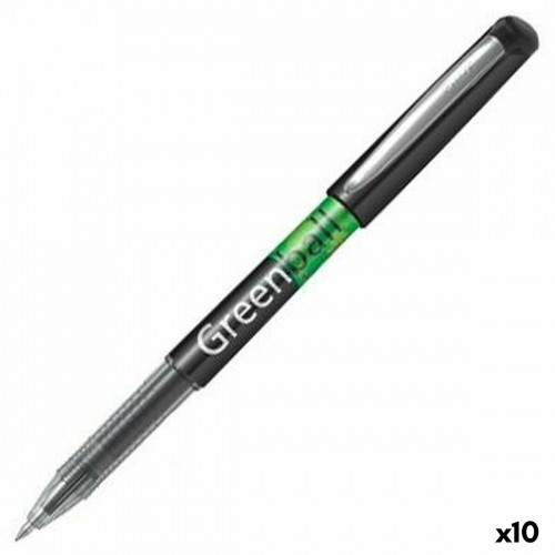 Ручка с жидкими чернилами Pilot Green-Ball Чёрный 0,35 mm (10 штук) image 1