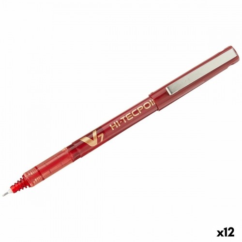 Ручка с жидкими чернилами Pilot V7 Hi-Tecpoint Красный 0,5 mm (12 штук) image 1