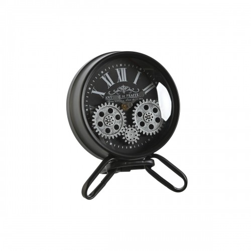 Настольные часы Home ESPRIT Чёрный Серебристый Металл Стеклянный 16,5 x 11 x 21 cm image 1
