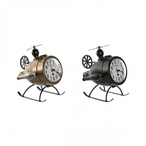 Настольные часы Home ESPRIT Чёрный Позолоченный PVC Металл Loft 18 x 23 x 24 cm (2 штук) image 1