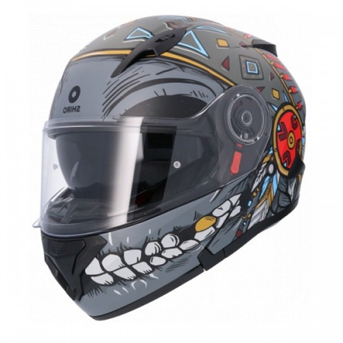 Shiro Helmets SH-508 APACHE (M) BlackRedMat. ķivere image 1