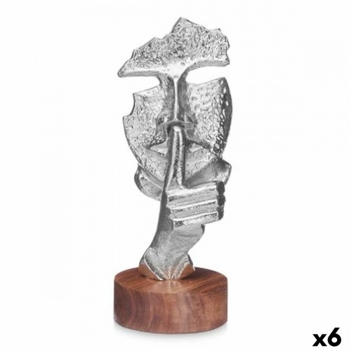 Gift Decor Декоративная фигура Лицо Серебристый Деревянный Металл 12 x 29 x 11 cm image 1