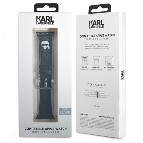 Karl Lagerfeld Karl Head PU Watch Strap for Apple Watch 38|40mm Black image 1
