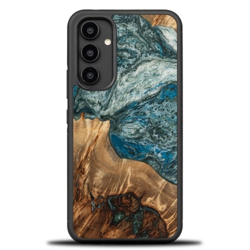 Wood and resin case for Samsung Galaxy A54 5G Bewood Unique Planet Earth - blue-green image 1