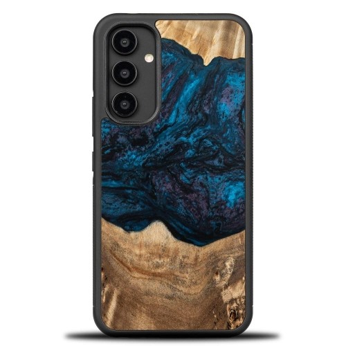 Wood and resin case for Samsung Galaxy A54 5G Bewood Unique Neptune - navy blue and black image 1