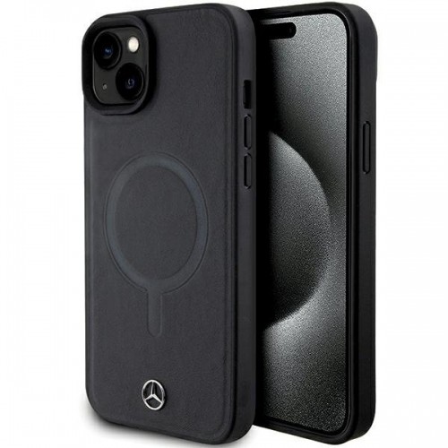 Mercedes-amg Mercedes Smooth Leather MagSafe Back Case Aizsargapvalks Priekš Apple iPhone 15 Plus image 1