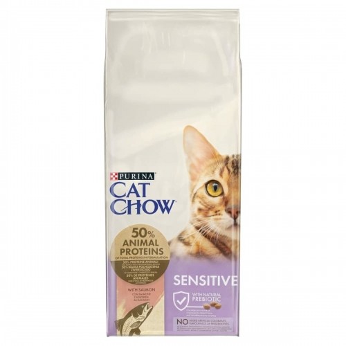 Kaķu barība Purina Chow Adult Sensitive Pieaugušais Laša krāsas 15 kg image 1