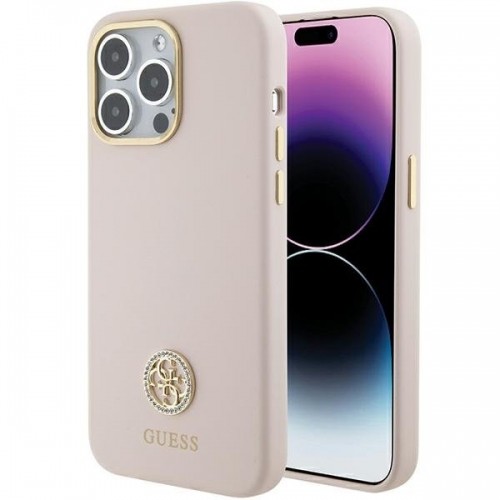 Guess Silicone Logo Strass 4G Back Case Защитный Чехол для Apple iPhone 15 Pro Max image 1