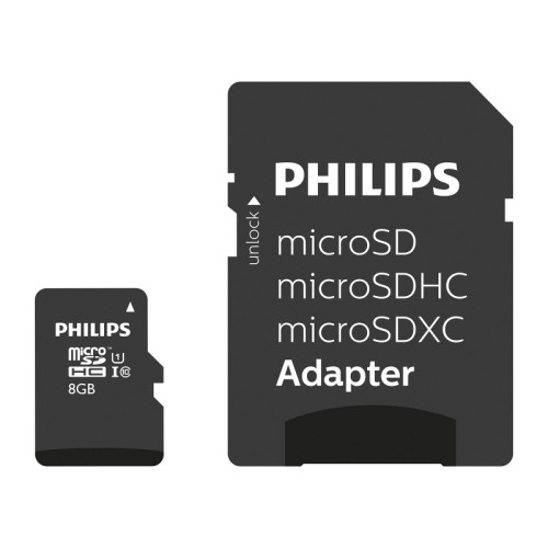 Philips MicroSDHC 8GB class 10/UHS 1 + Adapter image 1