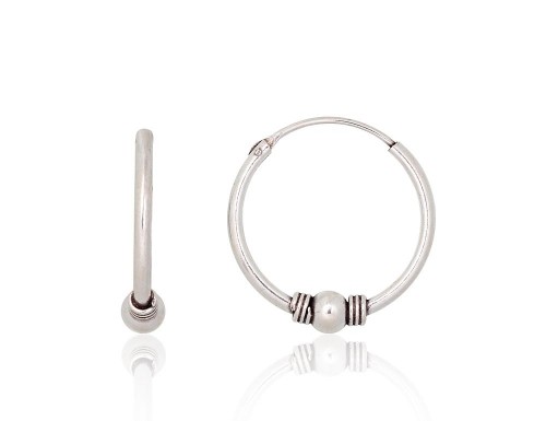Серебряные серьги-кольца #2203994(POx-Bk), Серебро 925°, оксид (покрытие), 1.7 гр. image 1