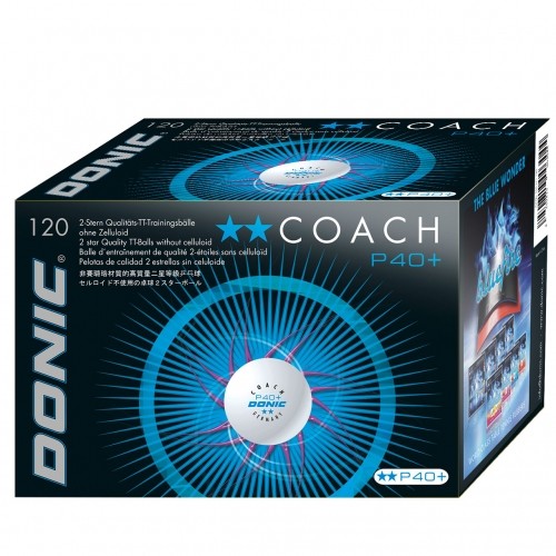 Table tennis ball DONIC P40+  Coach 2 star 120 pcs White image 1