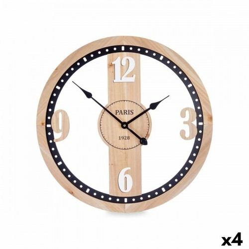 Gift Decor Sienas pulkstenis Melns Metāls Koks MDF 60 x 60 x 4,5 cm (4 gb.) image 1