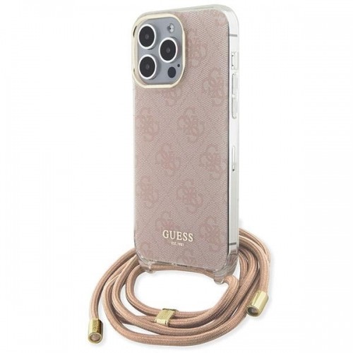 Guess GUHCP15LHC4SEP iPhone 15 Pro 6.1" różowy|pink hardcase Crossbody Cord 4G Print image 1