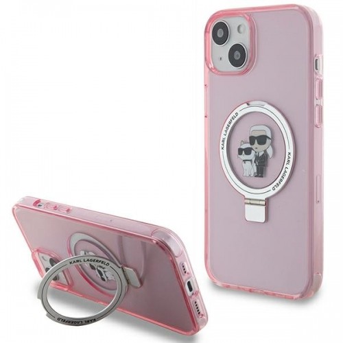 Karl Lagerfeld KLHMP15MHMRSKCP iPhone 15 Plus 6.7" różowy|pink hardcase Ring Stand Karl&Choupettte MagSafe image 1