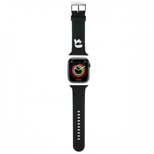 Karl Lagerfeld Pasek KLAWLSLKNK Apple Watch 42|44|45|49mm czarny|black strap 3D Rubber Karl Head image 1