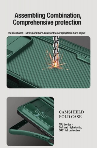 OEM Nillkin CamShield Fold Case for Samsung Galaxy Z Fold 5 5G green (pen holder) image 1