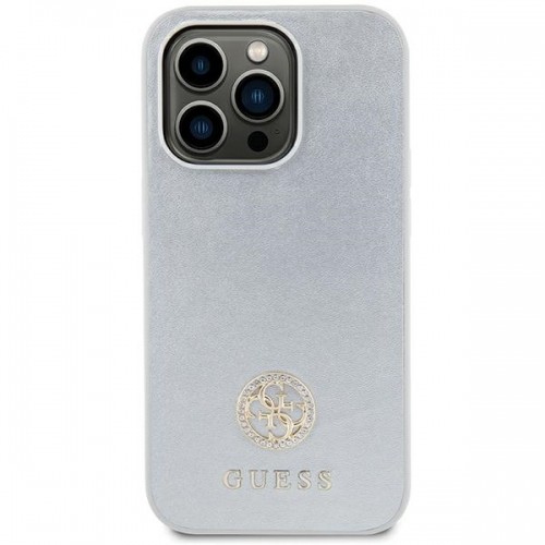 Guess GUHCP15SPS4DGPS iPhone 15 6.1" srebrny|silver hardcase Strass Metal Logo image 1