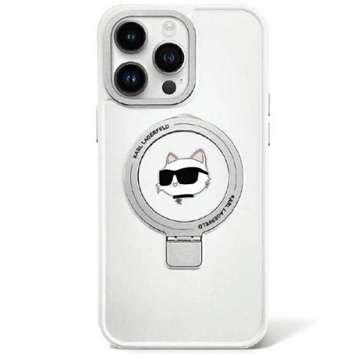 Original Pouch KARL LAGERFELD Ring Stand Choupette Head MagSafe KLHMP15LHMRSCHH for Iphone 15 Pro White image 1