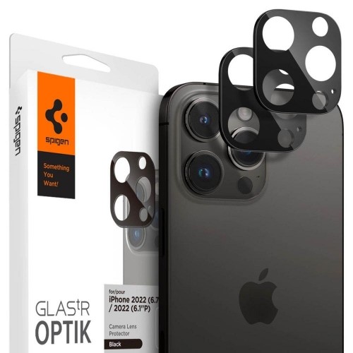 Apple Spigen Optik. TR Camera Protector Camera tempered glass (2 pcs) iPhone 14 Pro | 14 Pro Max black image 1