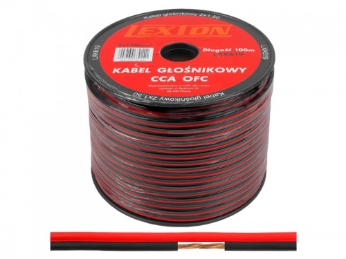 LEXTON 2x1.50 CCA skaļruņu kabelis melns|arkans image 1