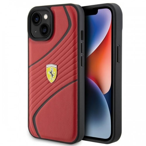 Ferrari FEHCP15SPTWR iPhone 15 6.1" czerwony|red hardcase Twist Metal Logo image 1