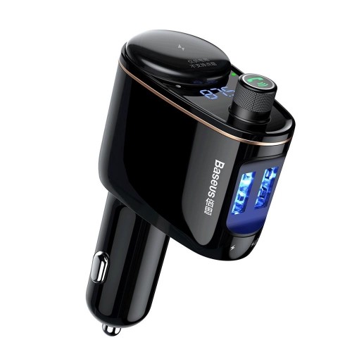 Baseus трансмиттер FM Locomotive S-06 Bluetooth MP3 автомобильное зарядное устройство черный image 1