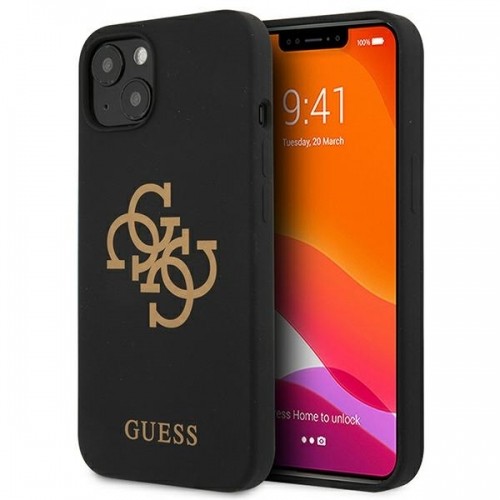 Guess GUHCP13MLS4GGBK iPhone 13 6,1" czarny|black hard case Silicone 4G Logo image 1
