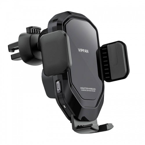 Gravity car mount Vipfan W02 with 15W Qi inductive charger (black) image 1