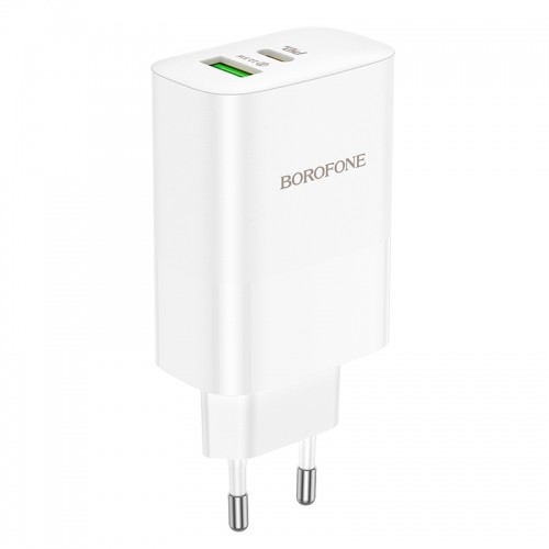OEM Borofone Wall charger BN10 Sunlight - USB + Type C - QC 3.0 PD 65W white image 1