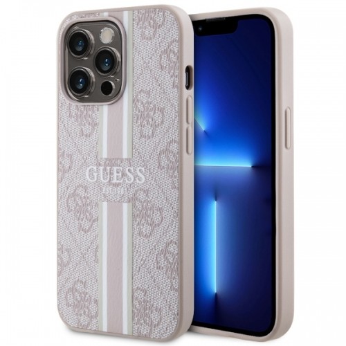 Guess GUHMP13XP4RPSP iPhone 13 Pro Max 6,7" różowy|pink hardcase 4G Printed Stripes MagSafe image 1