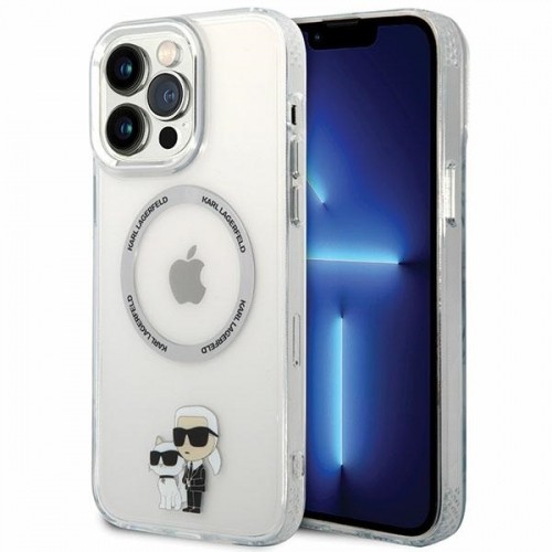 Karl Lagerfeld MagSafe Compatible Case IML Karl and Choupette NFT for iPhone 13 Pro Max Transparent image 1
