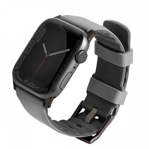 UNIQ pasek Linus Apple Watch Series 4|5|6|7|8|SE|SE2 38|40|41mm. Airosoft Silicone szary|chalk grey image 1